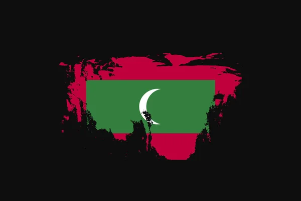 Grunge Style Drapeau Des Maldives Sera Utilisé Graphiques Shirt Impression — Image vectorielle