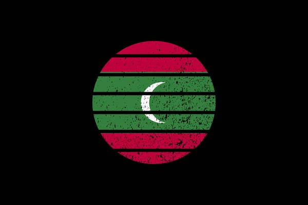 Flagge Der Malediven Grunge Stil Wird Shirt Grafiken Druck Poster — Stockvektor