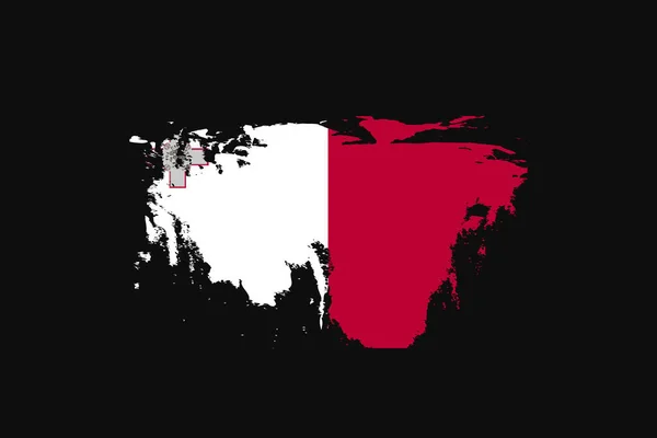 马耳他的Grunge风格旗帜 它将用于T恤衫图形 印刷品 海报和背景 — 图库矢量图片