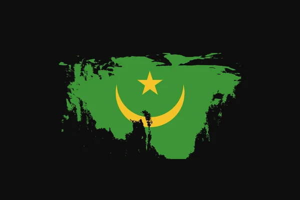 마우리 타니아 Mauritania 깃발을 잡는다 티셔츠 그래픽 포스터 백그라운드 사용됩니다 — 스톡 벡터