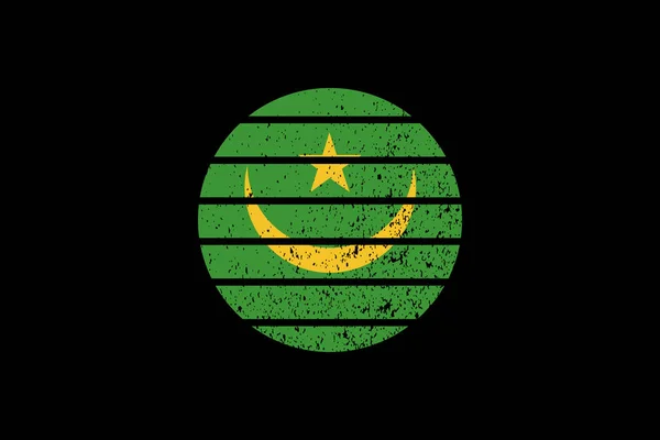 마우리 타니아 Mauritania 깃발을 잡는다 티셔츠 그래픽 포스터 백그라운드 사용됩니다 — 스톡 벡터