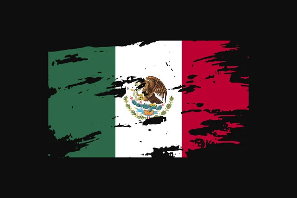 Grunge Style Flag Mexico Used Shirt Graphics Print Poster Background — Stock Vector