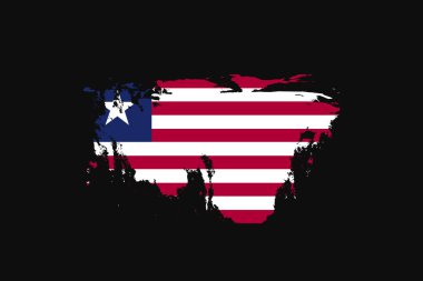 Liberya 'nın Grunge Style Bayrağı. Tişört grafikleri, baskısı, posteri ve arkaplanı kullanılacak.