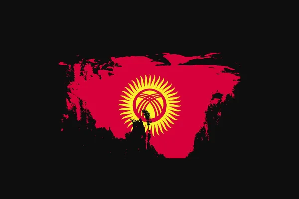 キルギスタンの軍旗 Tシャツのグラフィック プリント ポスター 背景を使用します — ストックベクタ