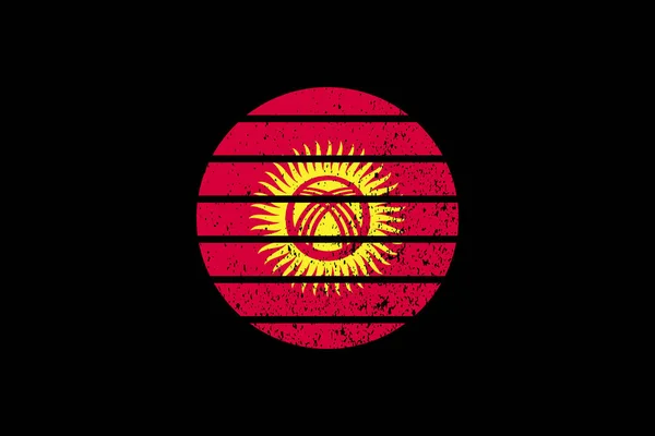 Grunge Style Vlag Van Kirgizië Het Zal Worden Gebruikt Shirt — Stockvector