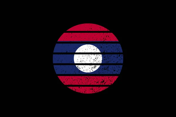 Grunge Style Drapeau Laos Sera Utilisé Graphiques Shirt Impression Affiche — Image vectorielle