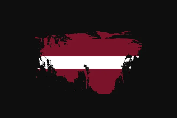 Grunge Style Flag Latvia Inglés Utilizará Gráficos Camiseta Impresión Póster — Vector de stock