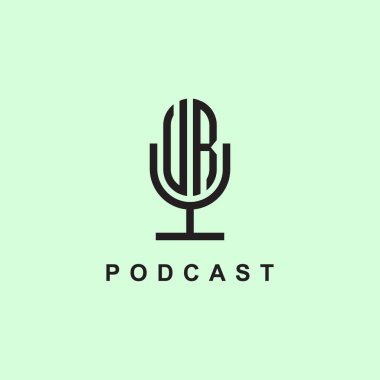 Podcast veya Müzik için yaratıcı harfler VR logosu. Bu başlangıç için hangi şirket veya markanın adı uygun olacaktır.