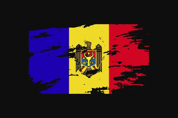 Grunge Style Flag Moldova Bude Použita Grafika Tisk Plakát Pozadí — Stockový vektor