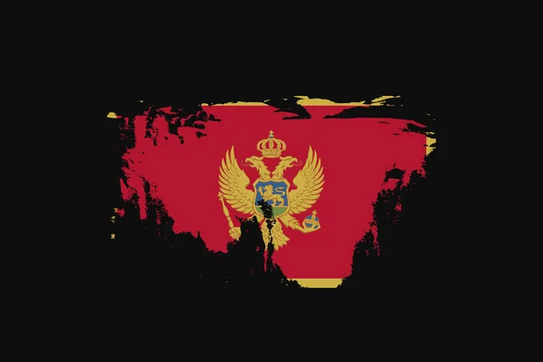 Bandera Grunge Style Del Montenegro Utilizará Gráficos Camiseta Impresión Póster — Archivo Imágenes Vectoriales