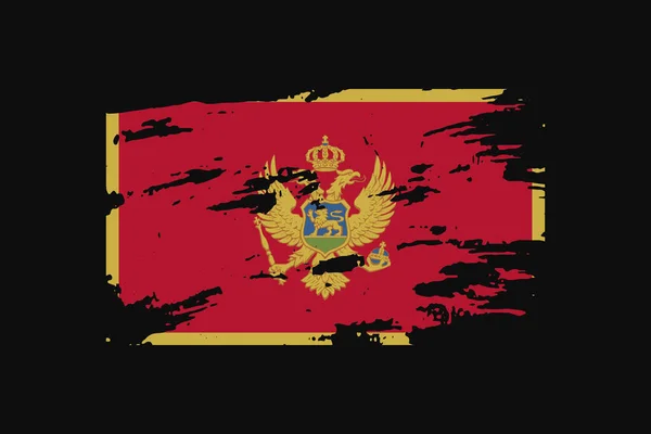 Grunge Style Flag Montenegro Bude Použita Grafika Tisk Plakát Pozadí — Stockový vektor