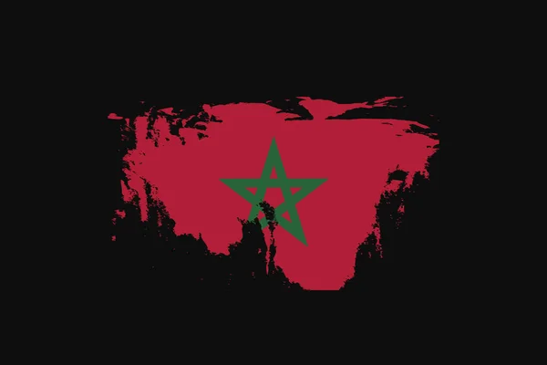 Bandera Grunge Style Del Marruecos Utilizará Gráficos Camiseta Impresión Póster — Vector de stock