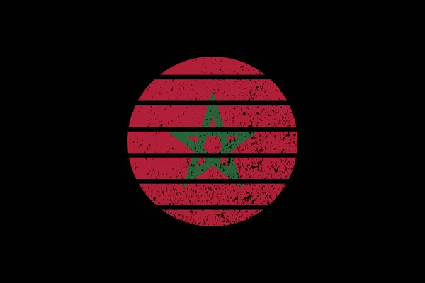 Grunge Style Flag Morocco Used Shirt Graphics Print Poster Background — Stock Vector