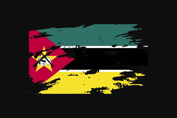 Flagge Mosambiks Grunge Stil Wird Shirt Grafiken Druck Poster Und — Stockvektor