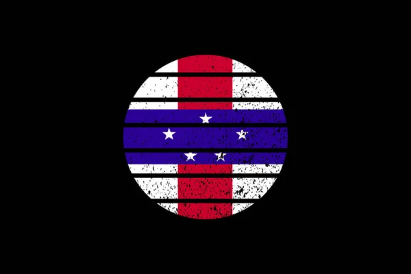 Grunge Style Drapeau Des Antilles Néerlandaises Sera Utilisé Graphiques Shirt — Image vectorielle