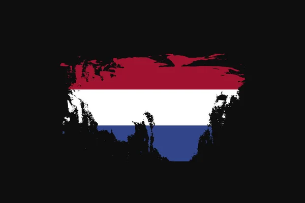 オランダのグランジスタイルの旗 Tシャツのグラフィック プリント ポスター 背景を使用します — ストックベクタ