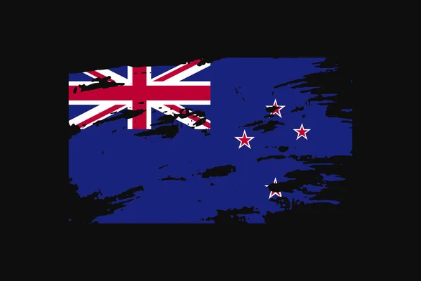 Grunge Style Drapeau Nouvelle Zélande Sera Utilisé Graphiques Shirt Impression — Image vectorielle