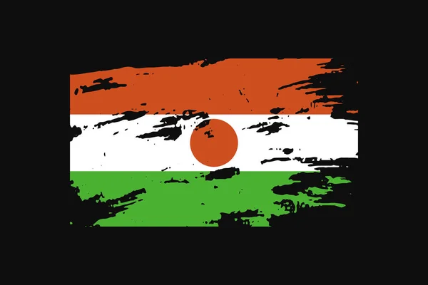 Grunge Style Flag Niger Inglés Utilizará Gráficos Camiseta Impresión Póster — Vector de stock