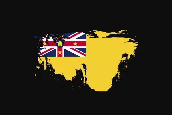 Bandeira Grunge Style Niue Será Usado Gráficos Shirt Impressão Cartaz —  Vetores de Stock