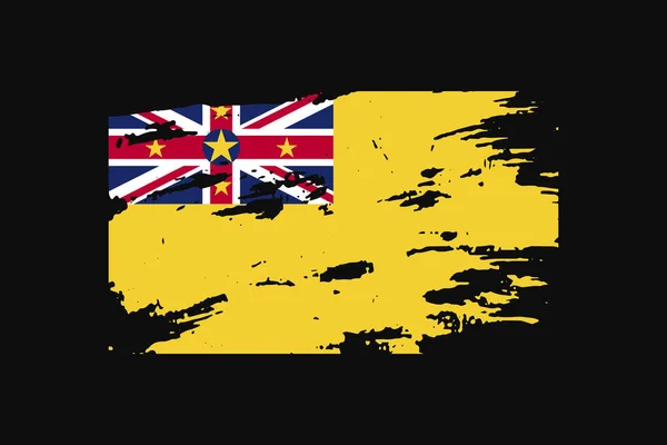 Flaga Grunge Style Niue Będzie Używany Grafika Shirt Druk Plakat — Wektor stockowy