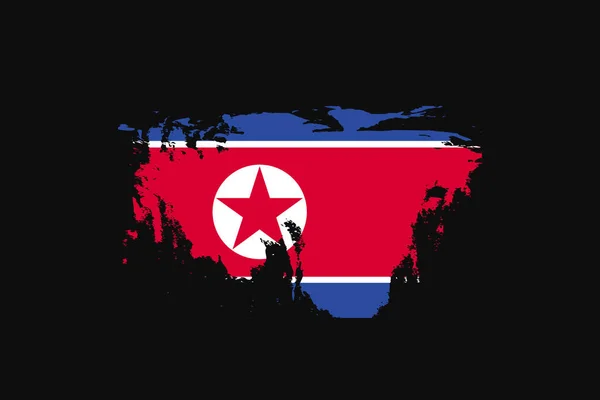 Grunge Style Flag North Korea Inglés Utilizará Gráficos Camiseta Impresión — Vector de stock
