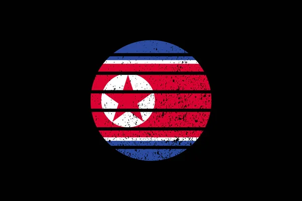 북한의 북조선의 깃발이다 티셔츠 그래픽 포스터 백그라운드 사용됩니다 — 스톡 벡터