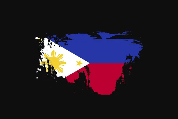 菲律宾的Grunge Style Flag Philippines 它将用于T恤衫图形 印刷品 海报和背景 — 图库矢量图片