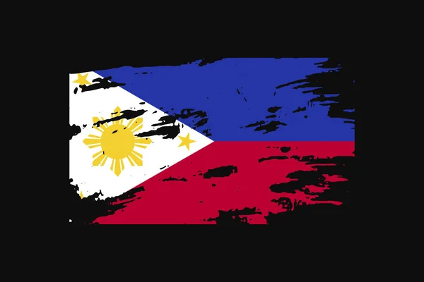 フィリピンのグランジスタイルの旗 Tシャツのグラフィック プリント ポスター 背景を使用します — ストックベクタ