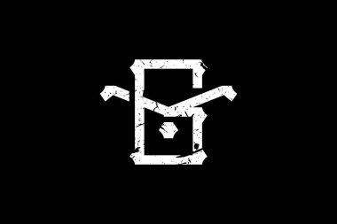 Vintage Harfler GY Logosu. Bu logo yaratıcı bir şekilde antika monogram yazı karakterini içeriyor. Kraliyet, Butik, Otel, Heraldic ve moda için uygun olacak..