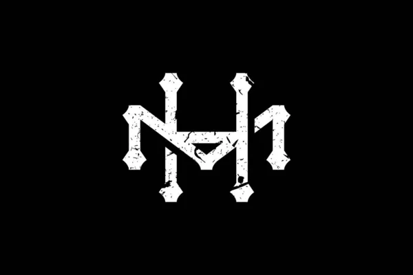 ヴィンテージ初期文字Hmロゴ このロゴにはアンティークのモノグラム書体が採用されています それは ロイヤルティ ブティック ホテル Heraldic ファッションに適しています — ストックベクタ
