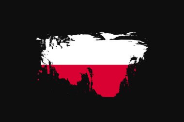 Polonya 'nın Grunge Style Bayrağı. Tişört grafikleri, baskısı, posteri ve arkaplanı kullanılacak.