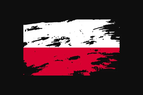 Bandera Grunge Style Polonia Utilizará Gráficos Camiseta Impresión Póster Fondo — Archivo Imágenes Vectoriales