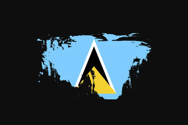 Grunge Style Flag Saint Lucia Bude Použita Grafika Tisk Plakát — Stockový vektor