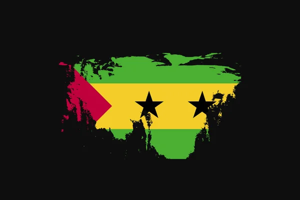 Flagge Grunge Stil Von Sao Tome Und Principe Wird Shirt — Stockvektor
