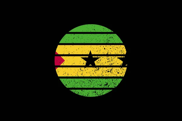 Bandeira Grunge Style São Tomé Príncipe Será Usado Gráficos Shirt — Vetor de Stock