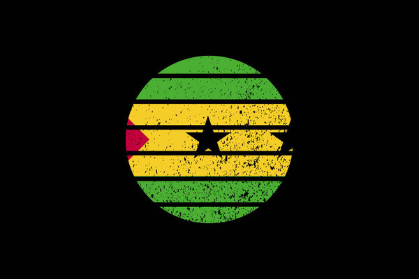 Grunge Style Flag of the Sao Tome and Principe. It will be used t-shirt graphics, print, poster and Background.