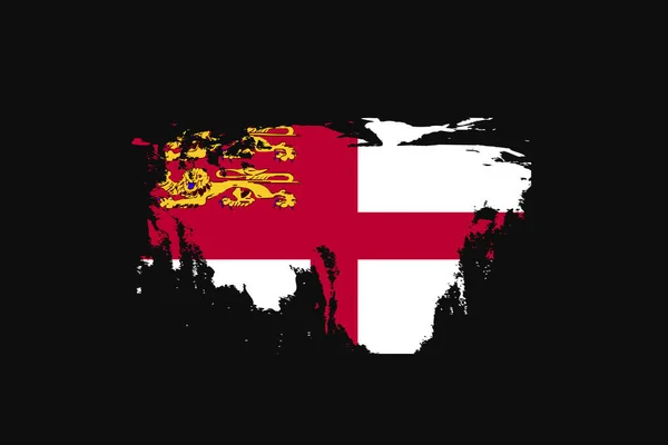 Grunge Style Flag Från Sark Det Kommer Att Användas Shirt — Stock vektor