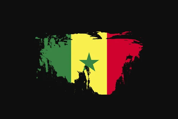 Bandeira Grunge Style Senegal Será Usado Gráficos Shirt Impressão Cartaz — Vetor de Stock