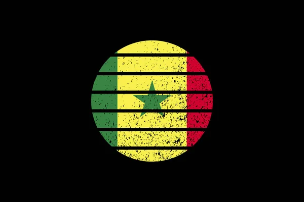 Bandeira Grunge Style Senegal Será Usado Gráficos Shirt Impressão Cartaz — Vetor de Stock