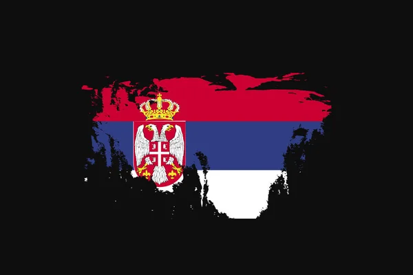 Bandera Grunge Style Serbia Utilizará Gráficos Camiseta Impresión Póster Fondo — Archivo Imágenes Vectoriales