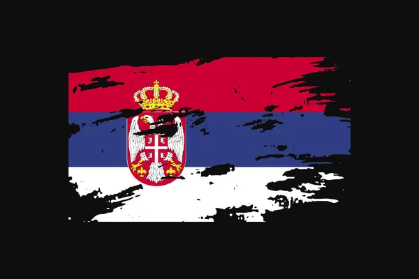 塞尔维亚的Grunge风格旗帜 它将用于T恤衫图形 印刷品 海报和背景 — 图库矢量图片