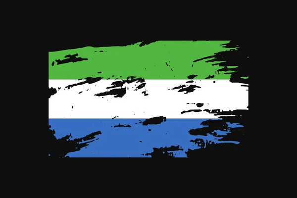 Grunge Style Drapeau Sierra Leone Sera Utilisé Graphiques Shirt Impression — Image vectorielle