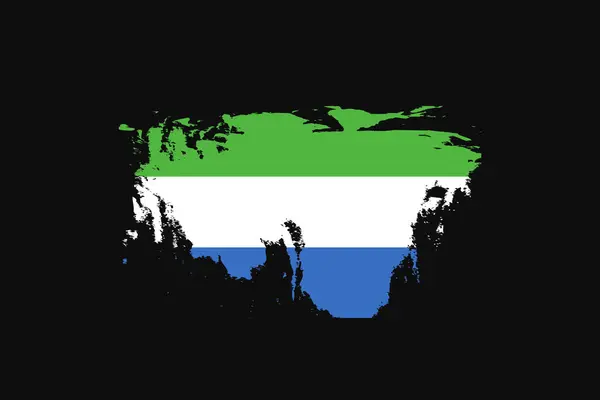 Grunge Style Drapeau Sierra Leone Sera Utilisé Graphiques Shirt Impression — Image vectorielle