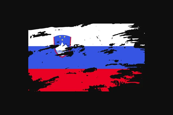 Steagul Stilului Grunge Din Slovenia Acesta Folosit Grafică Tricou Imprimare — Vector de stoc