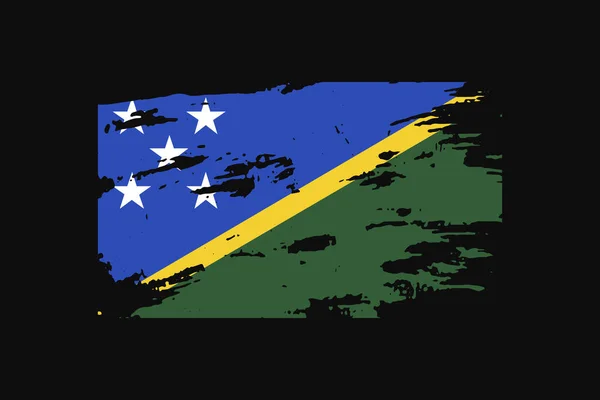 Salomonöarnas Grunge Style Flag Det Kommer Att Användas Shirt Grafik — Stock vektor
