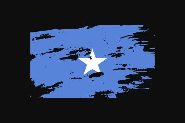 Somali 'nin Grunge Style Bayrağı. Tişört grafikleri, baskısı, posteri ve arkaplanı kullanılacak.