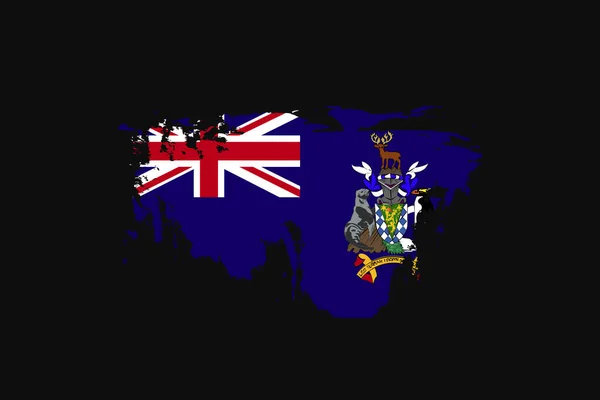Grunge Style Flag South Georgia South Sandwich Islands Inglés Utilizará — Vector de stock