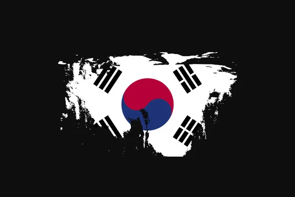 Grunge Style Flag South Korea Bude Použita Grafika Tisk Plakát — Stockový vektor