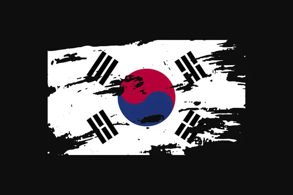 Grunge Style Flag South Korea Bude Použita Grafika Tisk Plakát — Stockový vektor