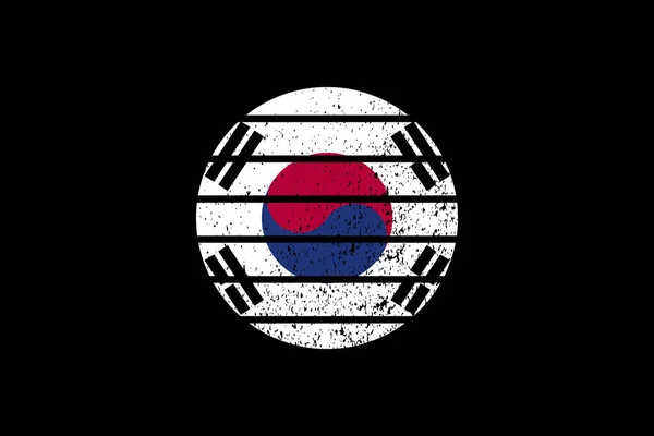 Grunge Style Flag South Korea Used Shirt Graphics Print Poster — Stock Vector
